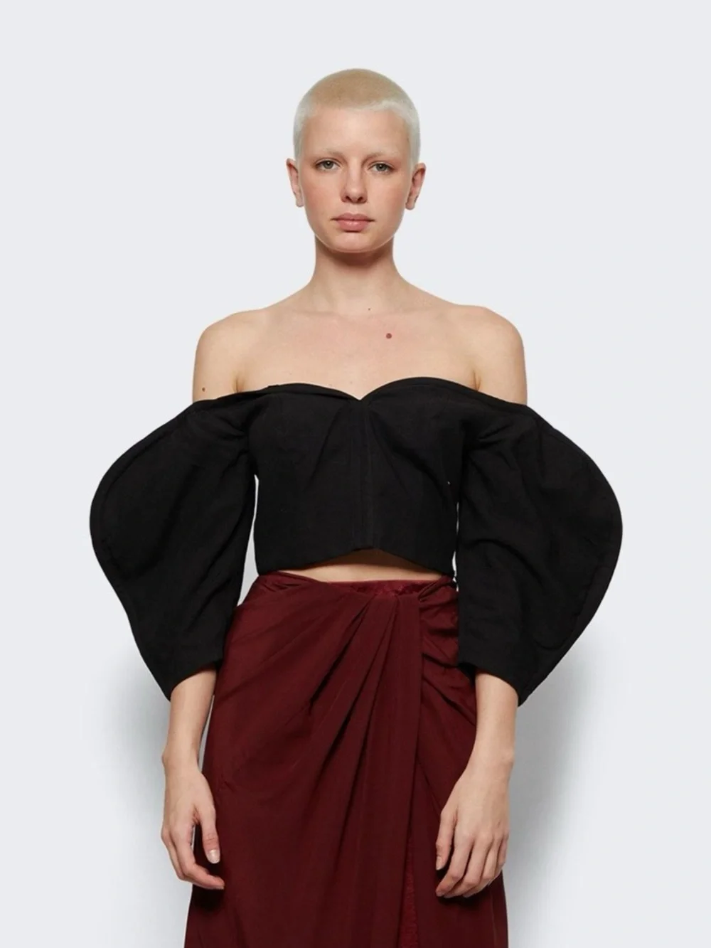 Juana Off-Should Black Top Sz 0 - Picture 1 of 7